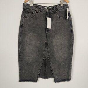 Velvet Heart Denim Womens Effie Denim Midi Skirt Size 27 Gray Cotton